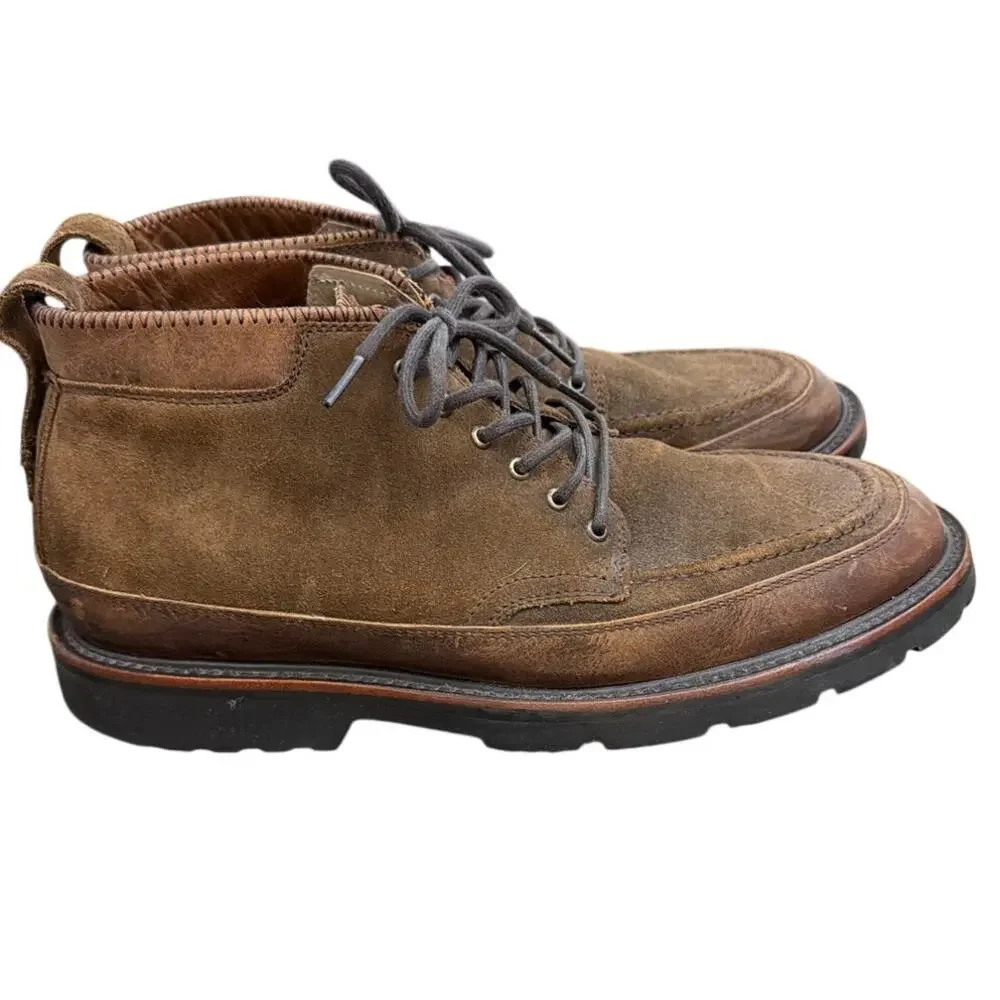 Rhodes Tracker Boots Suede Moc Toe Chukka Work Boots Size 10 Brown